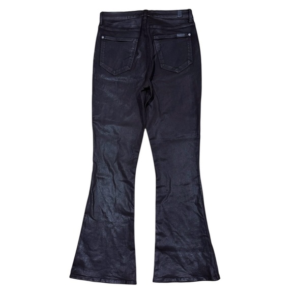 7 For All Mankind Sz 31 Jeans Tailorless UHR Skinny Boot Coated Chocolate Brown - Picture 5 of 10